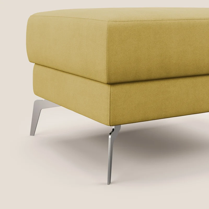 Star Pouf avec pieds hauts en tissu imperméable T02 jaune