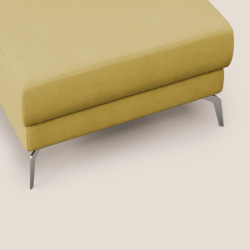 Star Pouf avec pieds hauts en tissu imperméable T02 jaune
