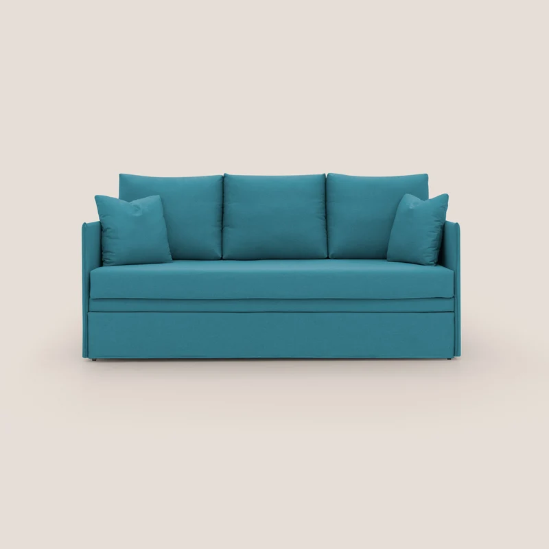 Brera Canapé duplex avec lits jumeaux et tissu effet coton imperméable T13 bleu clair