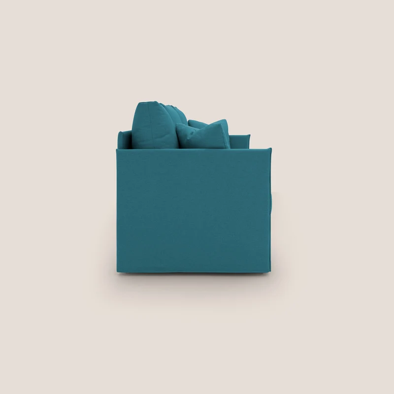 Brera Canapé duplex avec lits jumeaux et tissu effet coton imperméable T13 bleu clair