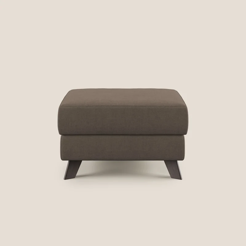 Moon Pouf coffre aux pieds hauts et tissu doux imperméable T02 marron
