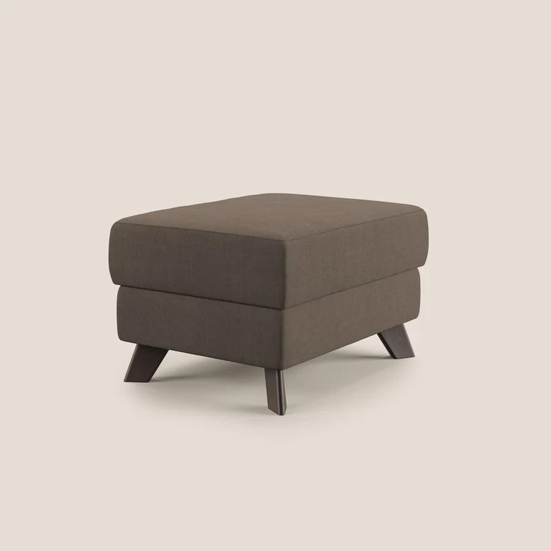 Moon Pouf coffre aux pieds hauts et tissu doux imperméable T02 marron
