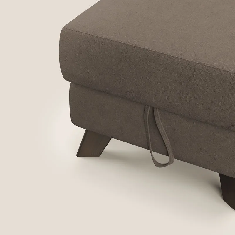 Moon Pouf coffre aux pieds hauts et tissu doux imperméable T02 marron