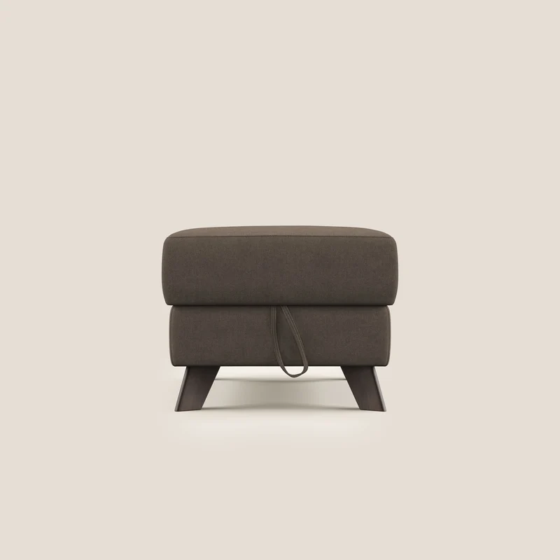 Moon Pouf coffre aux pieds hauts et tissu doux imperméable T02 marron