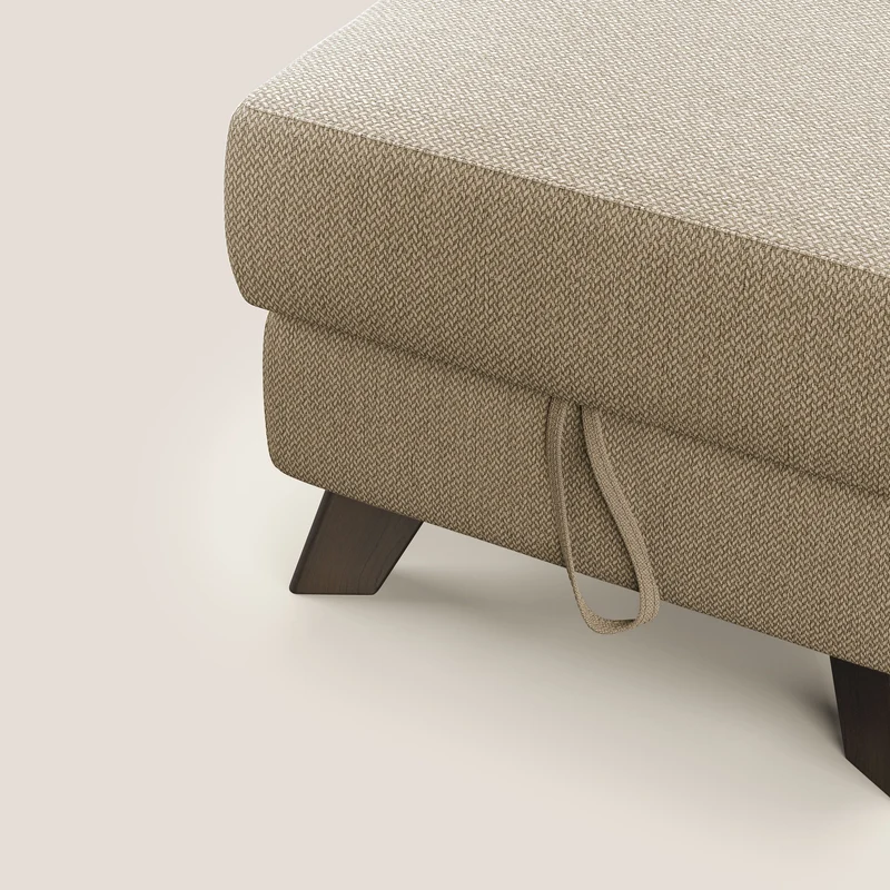 Moon Pouf coffre aux pieds hauts en tissu détachable avec l'eau T05 beige