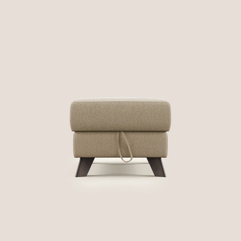 Moon Pouf coffre aux pieds hauts en tissu détachable avec l'eau T05 beige