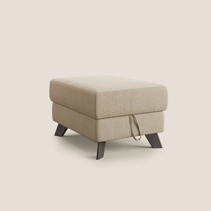 Moon Pouf coffre aux pieds hauts en tissu détachable avec l'eau T05 beige