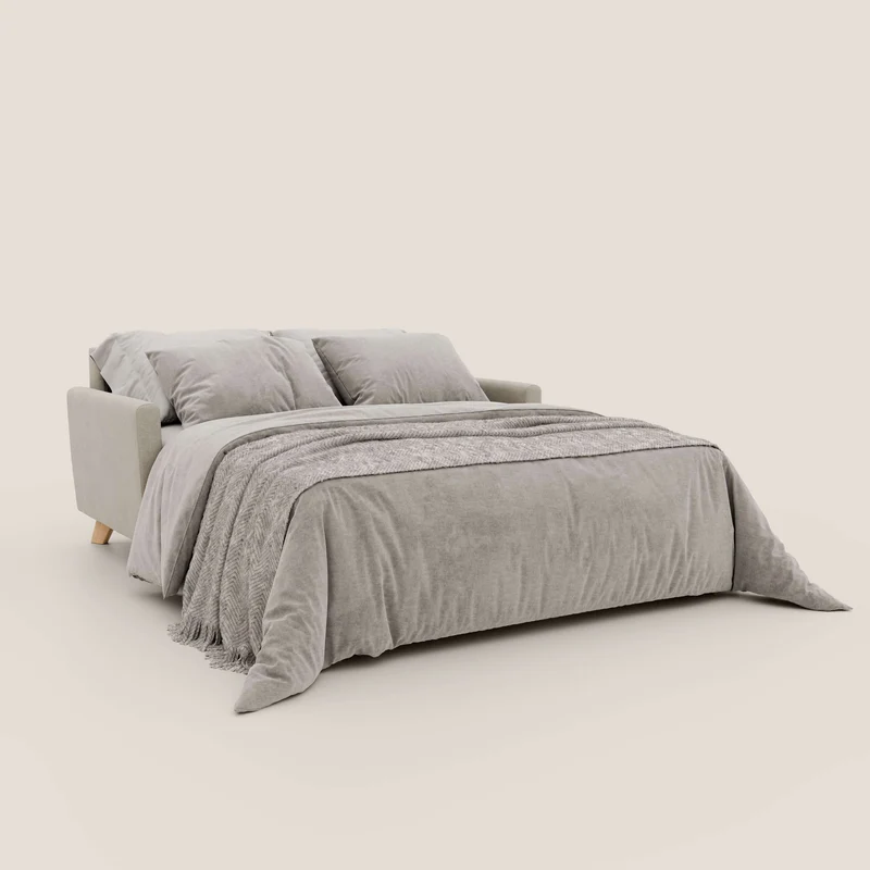 Francy canapé convertible avec têtières réglables en tissu détachable T17 crème