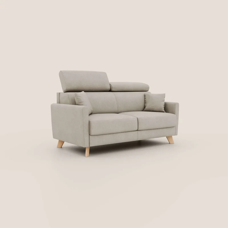 Francy canapé convertible avec têtières réglables en tissu détachable T17 crème