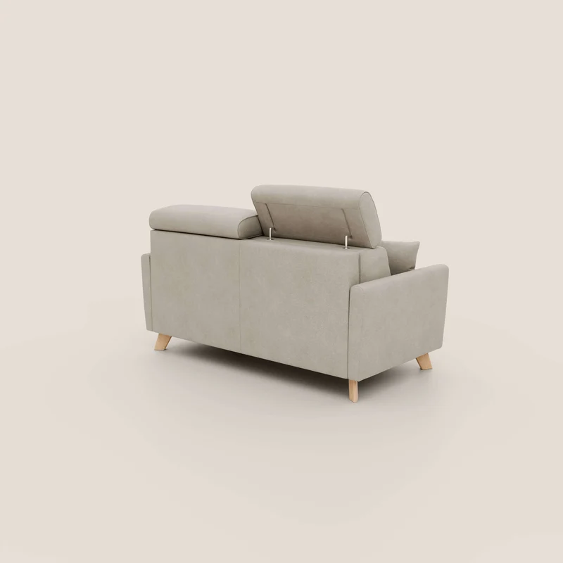 Francy canapé convertible avec têtières réglables en tissu détachable T17 crème
