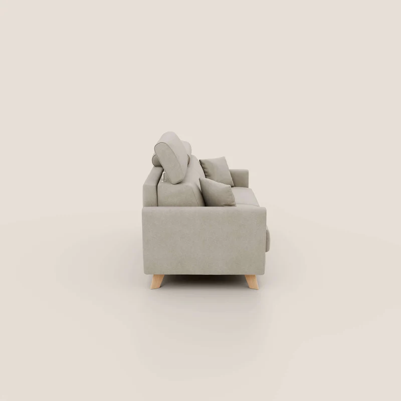 Francy canapé convertible avec têtières réglables en tissu détachable T17 crème