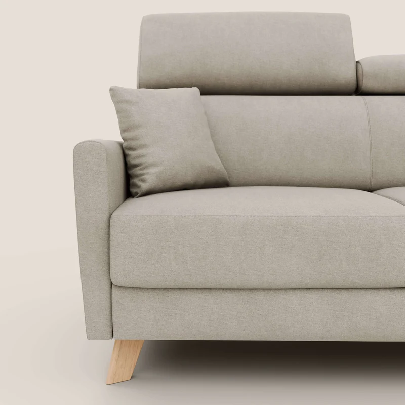 Francy canapé convertible avec têtières réglables en tissu détachable T17 crème