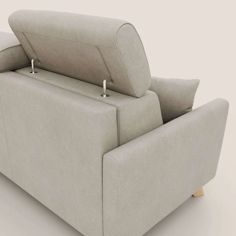 Francy canapé convertible avec têtières réglables en tissu détachable T17 crème