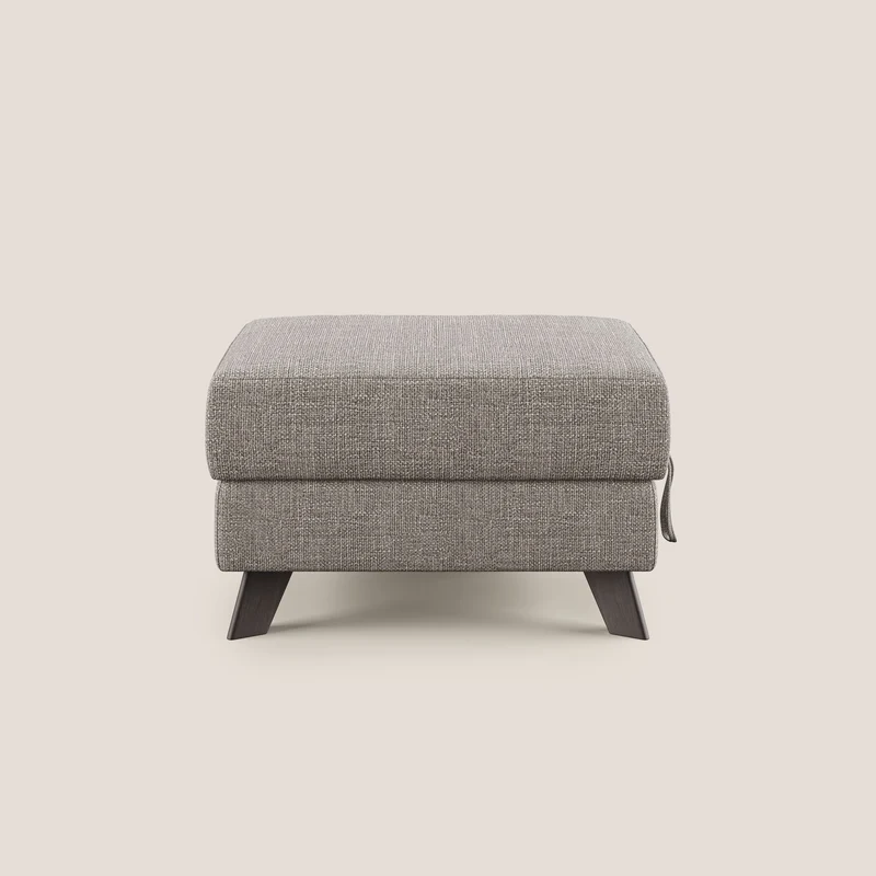 Moon Pouf coffre aux pieds hauts en tissu doux entrelacé soft-touch imperméable T06 Taupe tortora