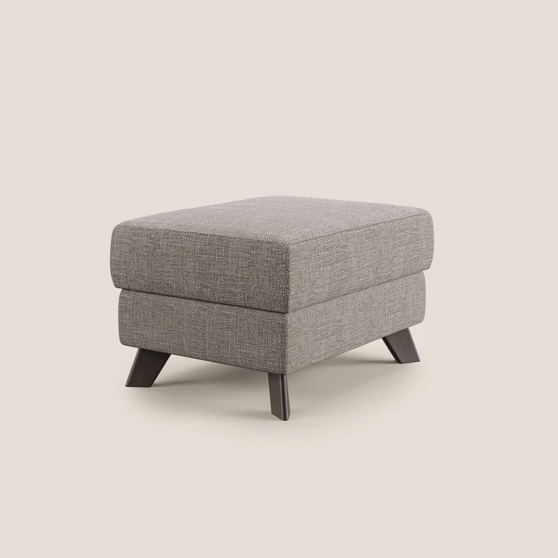 Moon Pouf coffre aux pieds hauts en tissu doux entrelacé soft-touch imperméable T06 Taupe tortora