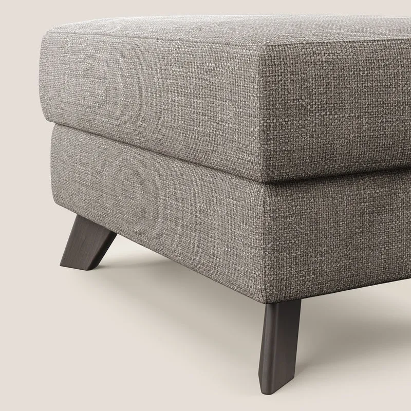 Moon Pouf coffre aux pieds hauts en tissu doux entrelacé soft-touch imperméable T06 Taupe tortora