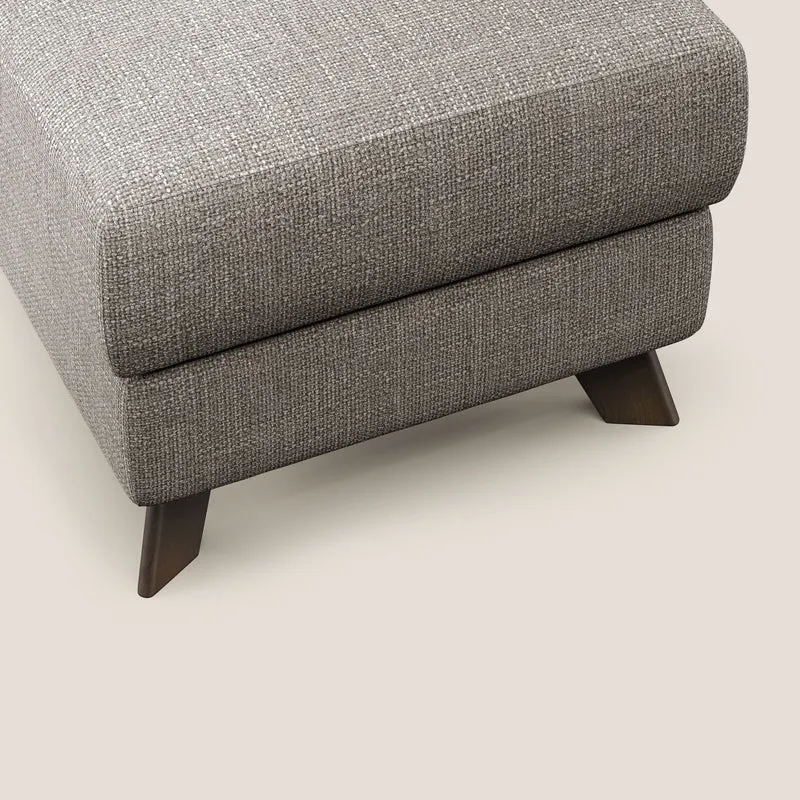 Moon Pouf coffre aux pieds hauts en tissu doux entrelacé soft-touch imperméable T06 Taupe tortora