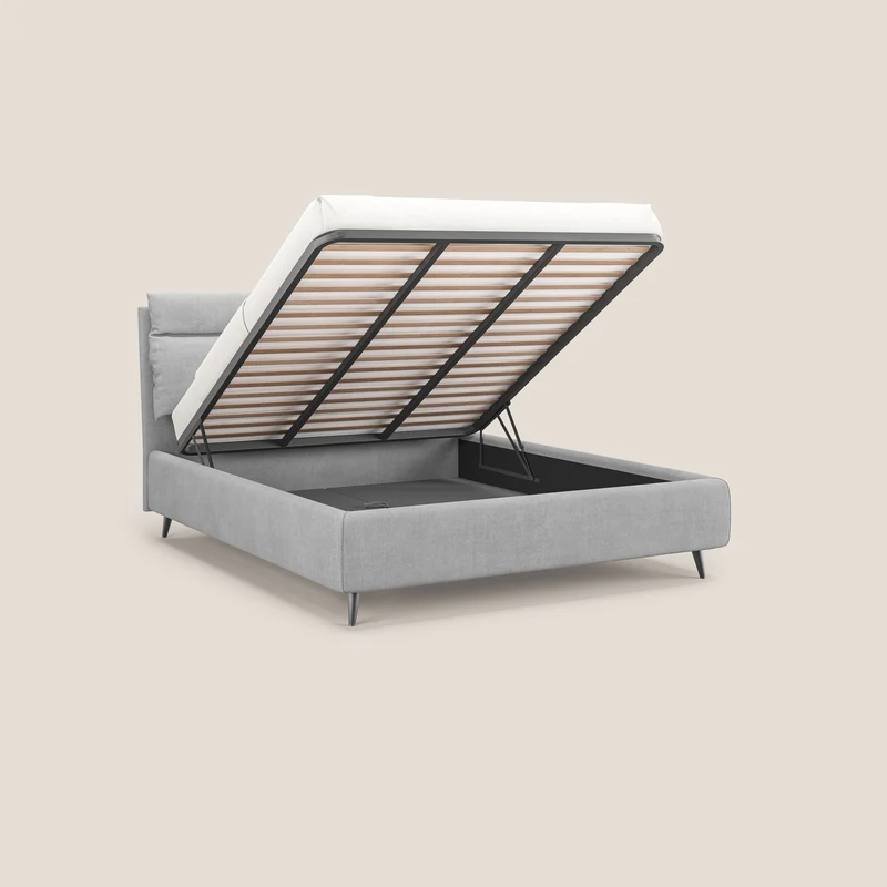 Jerry lit coffre et coussins réglables en tissu détachable T17 gris