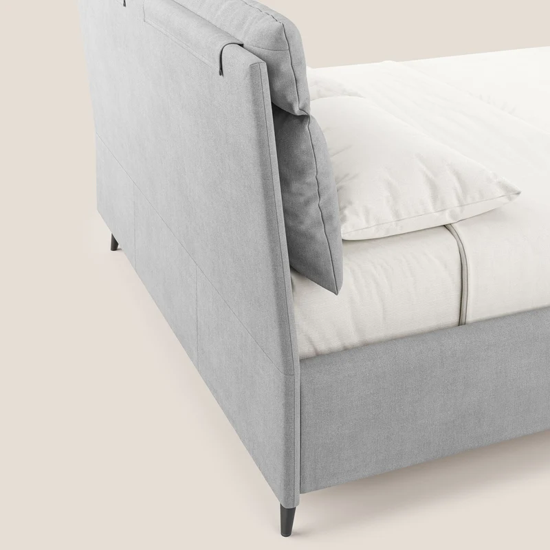 Jerry lit coffre et coussins réglables en tissu détachable T17 gris