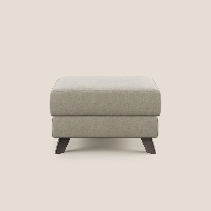 Moon Pouf coffre aux pieds hauts et tissu doux imperméable T02 crème