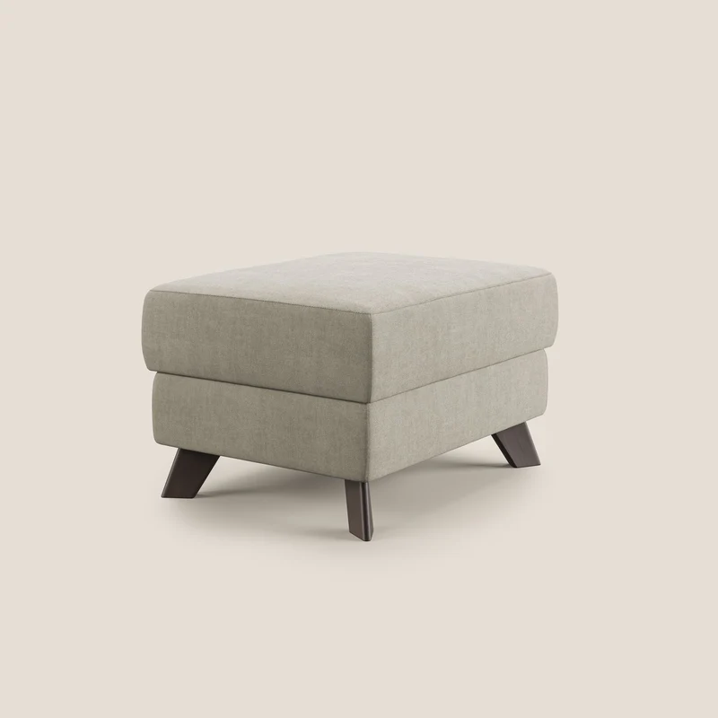 Moon Pouf coffre aux pieds hauts et tissu doux imperméable T02 crème