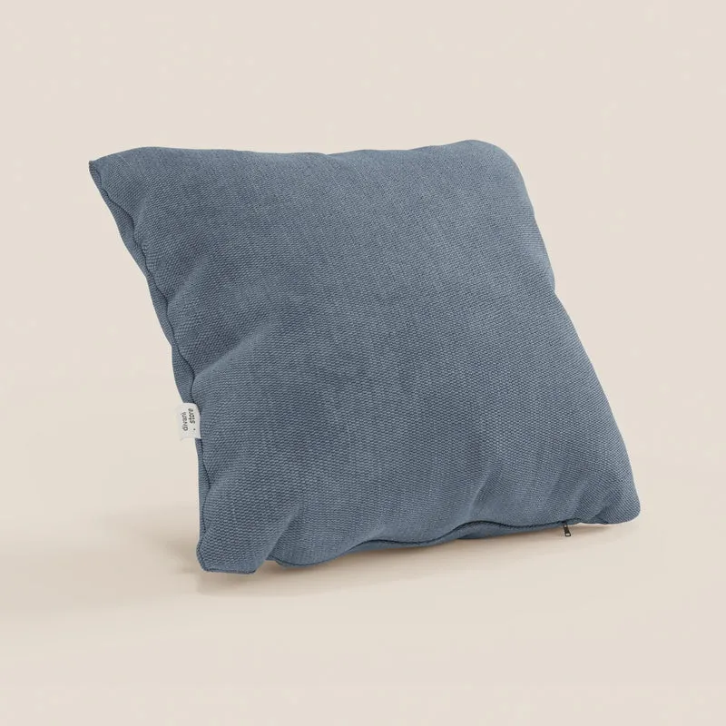 Coussin Miami disponible en plusieurs couleurs, fabriqué en tissu imperméable doux T14 bleu pastel