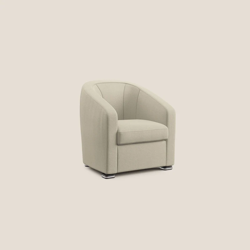 Cloe Fauteuil en tissu détachable à l'eau QuickClean T08 crème