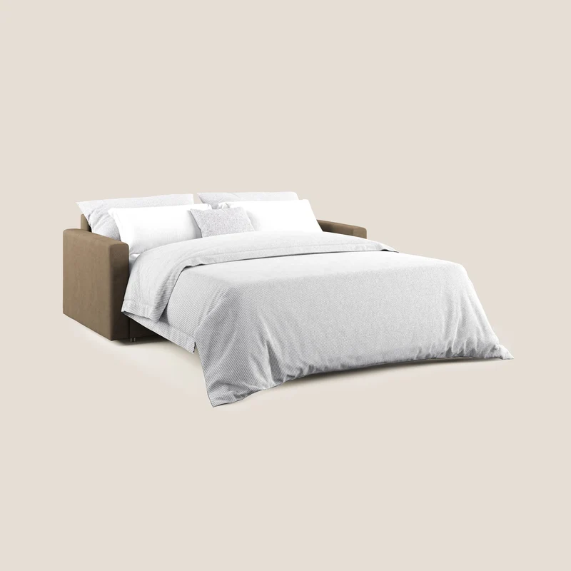 Chris canapé convertible en microfibre détachable T11 marron