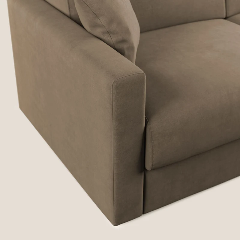 Chris canapé convertible en microfibre détachable T11 marron