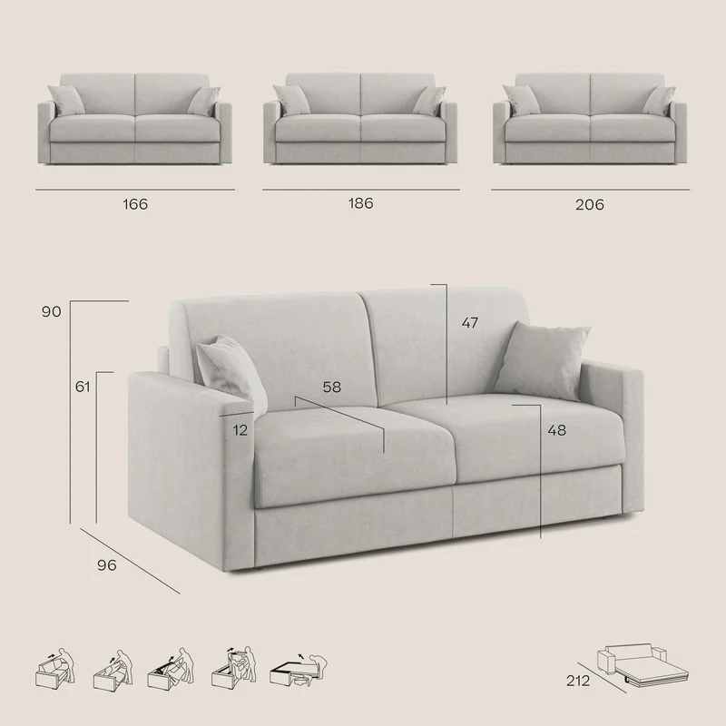 Chris canapé convertible en microfibre détachable T11 marron