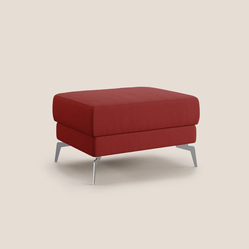Star Pouf avec pieds hauts en tissu détachable T05 rouge