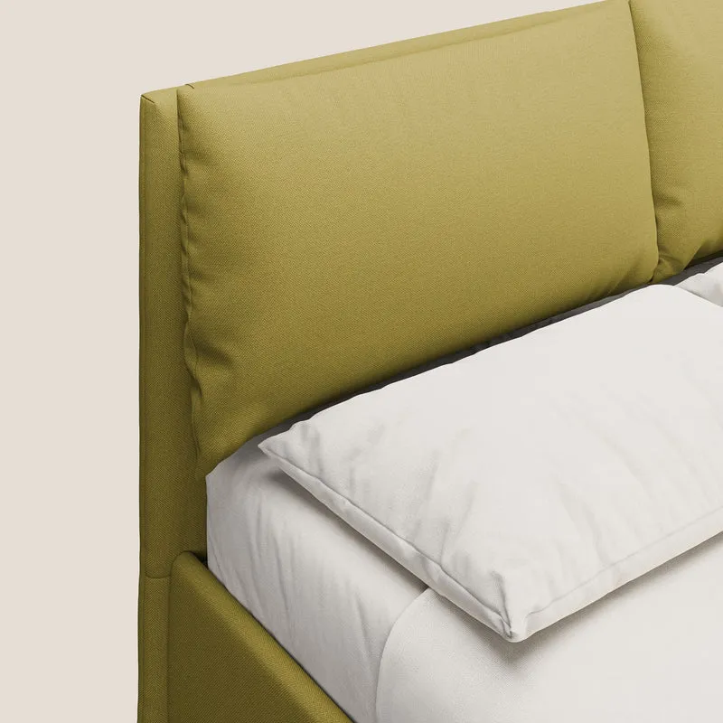 Elsa lit rembourré avec coffre de rangement en tissu détachable T05 jaune