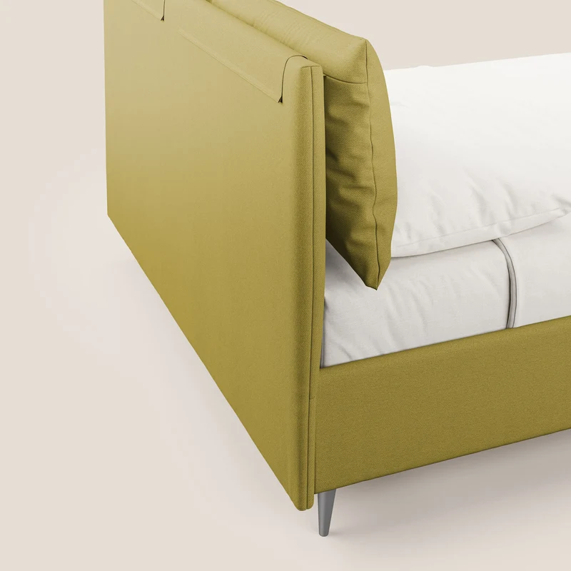 Elsa lit rembourré avec coffre de rangement en tissu détachable T05 jaune