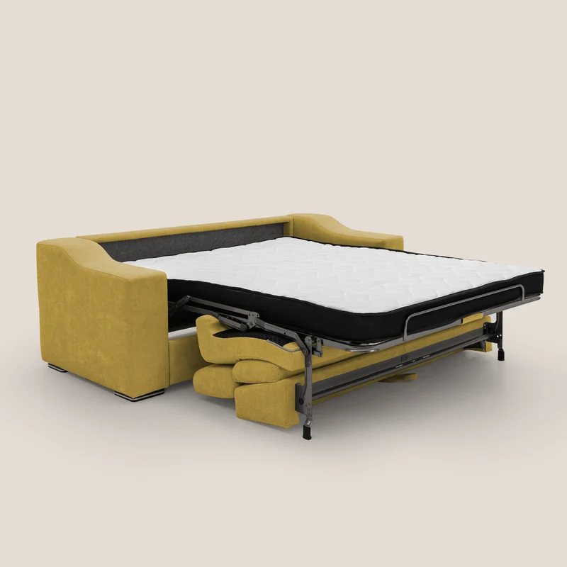 Bomber Canapé convertible matrimonial avec têtières en tissu imperméable T14 jaune