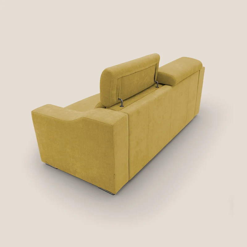 Bomber Canapé convertible matrimonial avec têtières en tissu imperméable T14 jaune