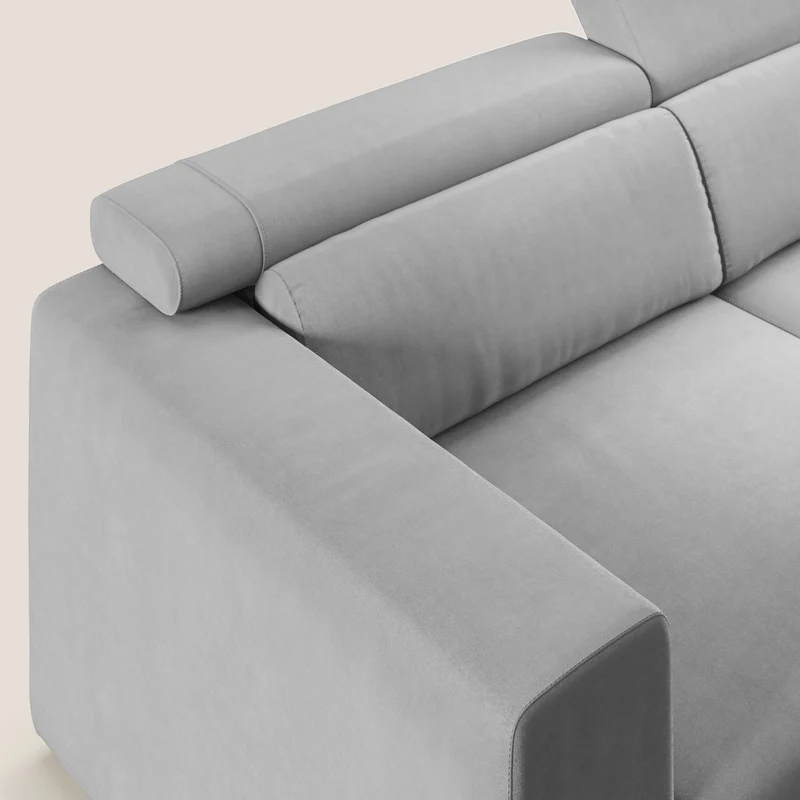 Vegas canapé avec têtières inclinables en microfibre imperméable T11 gris