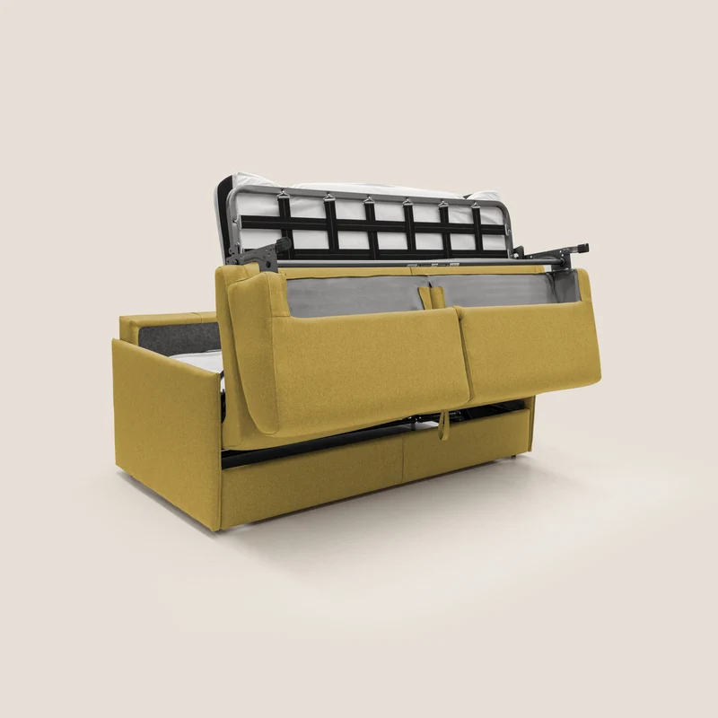 Evans Canapé convertible en tissu imperméable T13 jaune