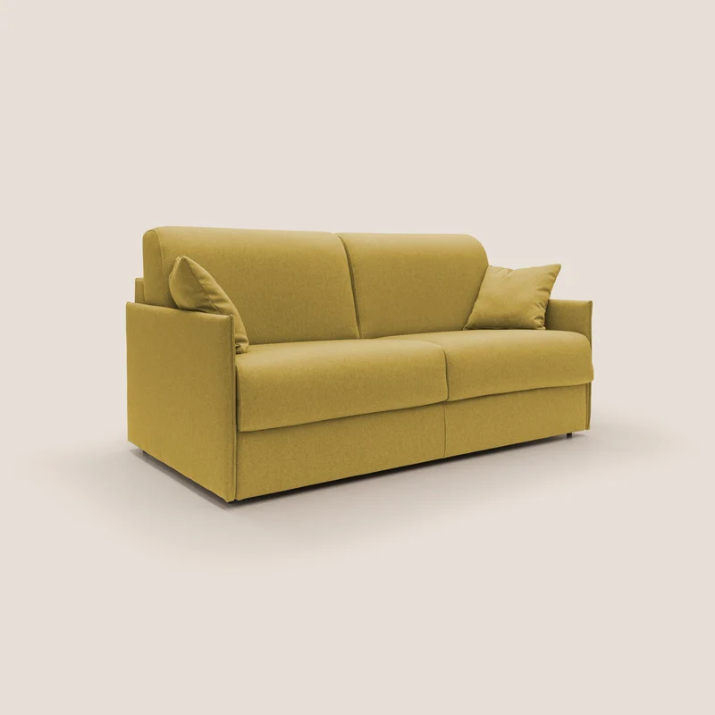Evans Canapé convertible en tissu imperméable T13 jaune