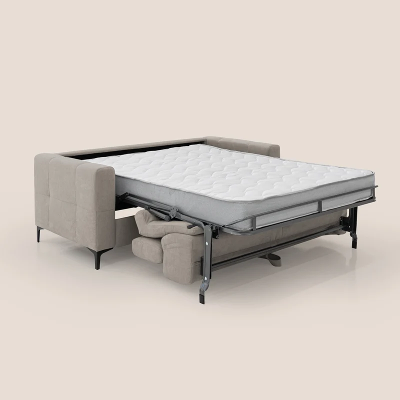 Gardenia canapé convertible matelas H 18cm avec têtières réglables et revêtement imperméable T02 beige