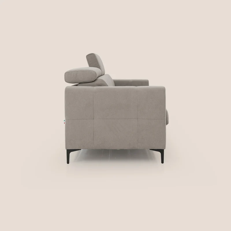Gardenia canapé convertible matelas H 18cm avec têtières réglables et revêtement imperméable T02 beige