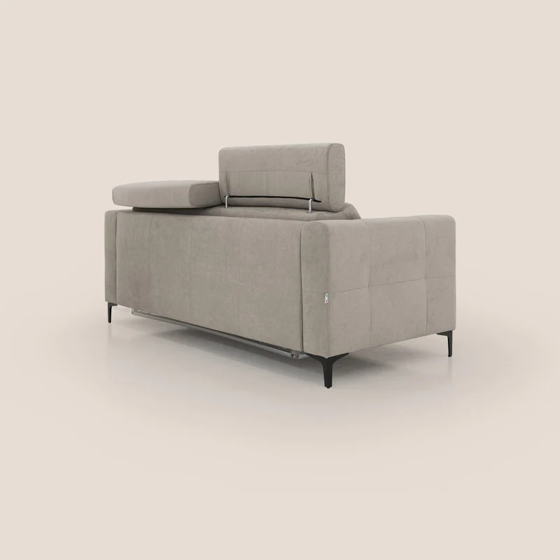 Gardenia canapé convertible matelas H 18cm avec têtières réglables et revêtement imperméable T02 beige