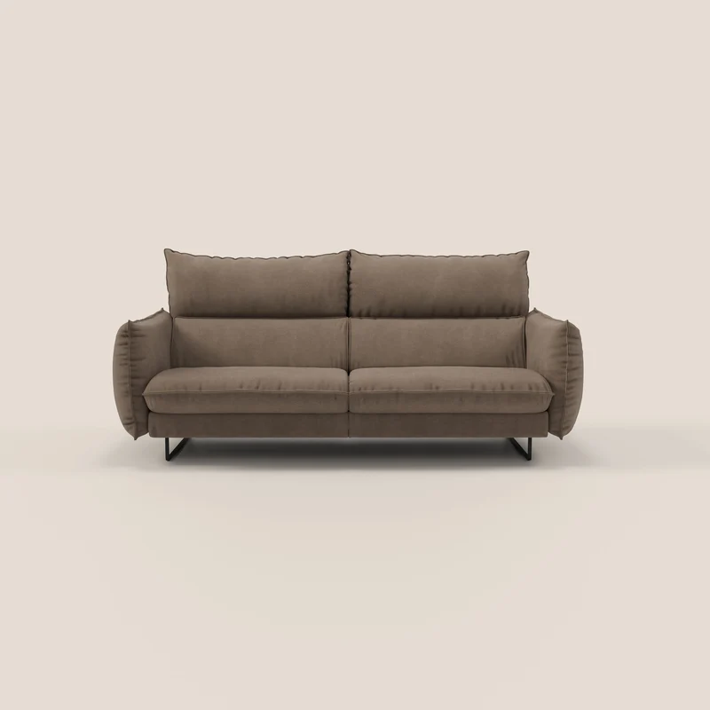 Monamour canapé au design moderne avec option relax électrique en microfibre détachable imperméable T11 marron