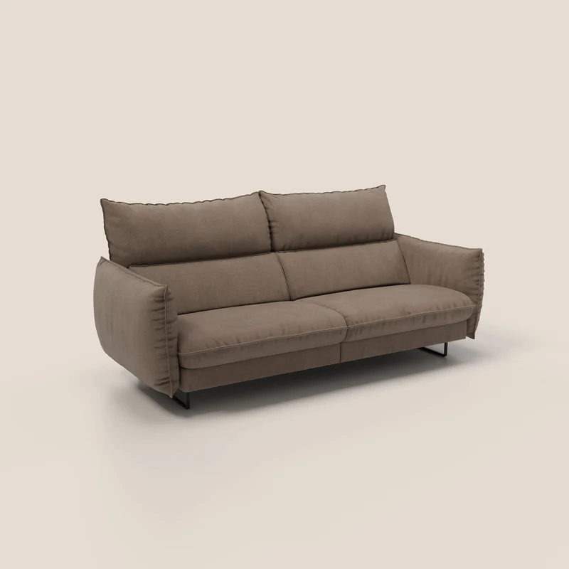 Monamour canapé au design moderne avec option relax électrique en microfibre détachable imperméable T11 marron