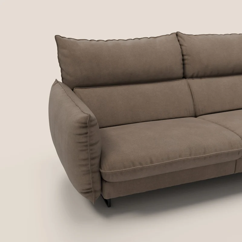 Monamour canapé au design moderne avec option relax électrique en microfibre détachable imperméable T11 marron