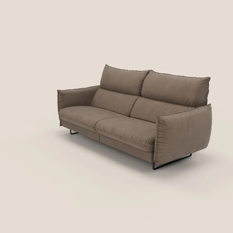 Monamour canapé au design moderne avec option relax électrique en microfibre détachable imperméable T11 marron