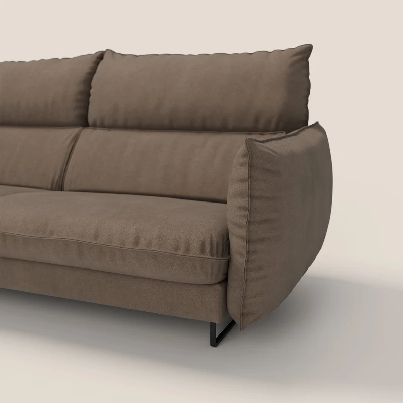Monamour canapé au design moderne avec option relax électrique en microfibre détachable imperméable T11 marron