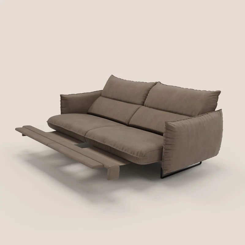 Monamour canapé au design moderne avec option relax électrique en microfibre détachable imperméable T11 marron