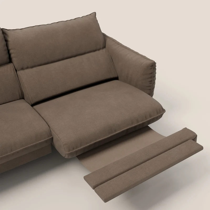 Monamour canapé au design moderne avec option relax électrique en microfibre détachable imperméable T11 marron