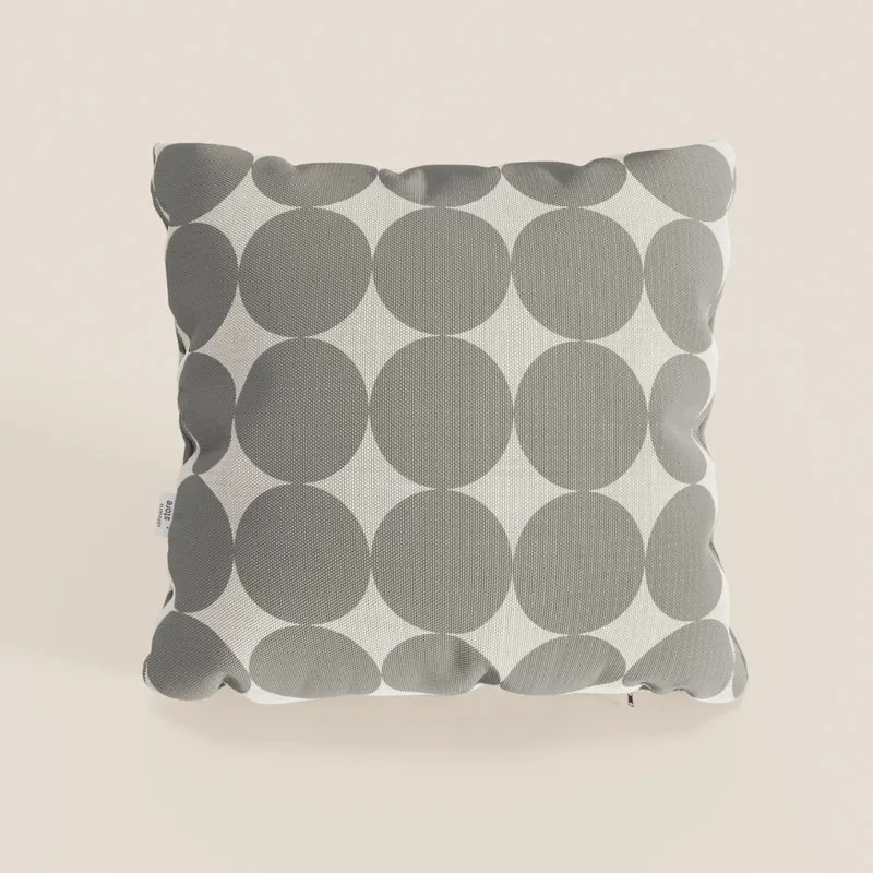 Dot coussins géométriques en tissu hydrofuge gris