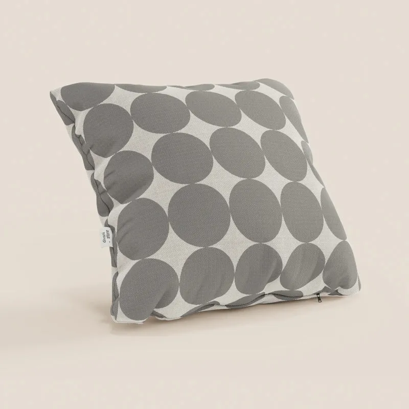 Dot coussins géométriques en tissu hydrofuge gris